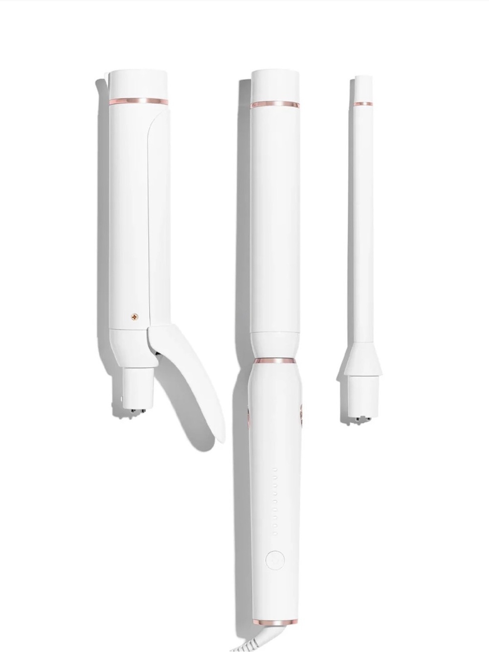 T3 White + Rose Gold 3‑Piece Styling Wand Set